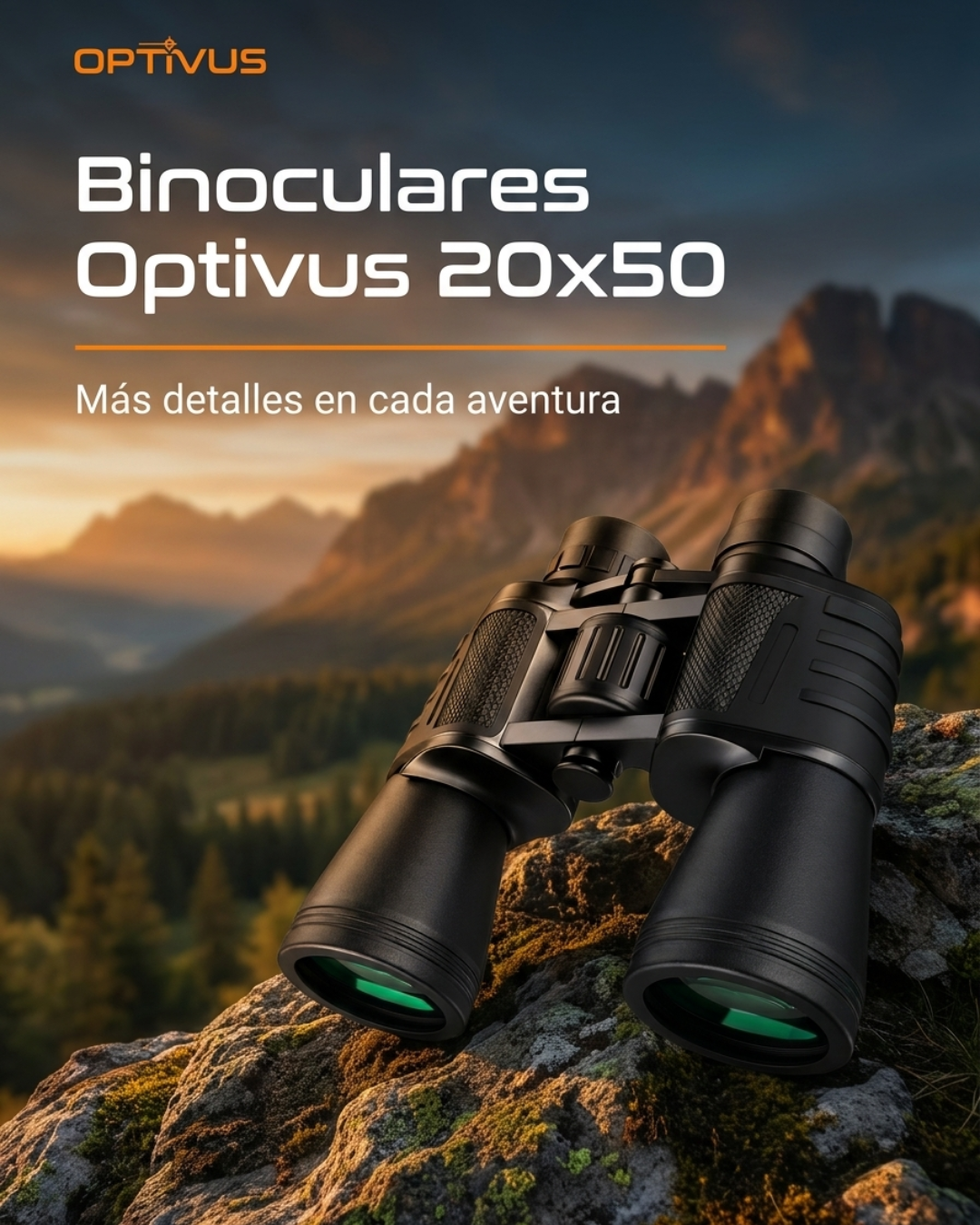 Binoculares Optivus 20x50 con Prisma BAK4