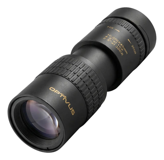 Monocular Optivus con Zoom, Trípode y Adaptador para Celular
