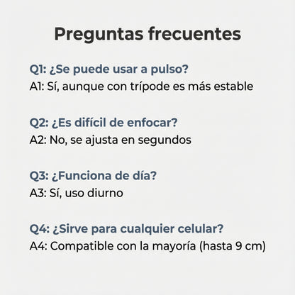 Monocular Optivus con Zoom, Trípode y Adaptador para Celular