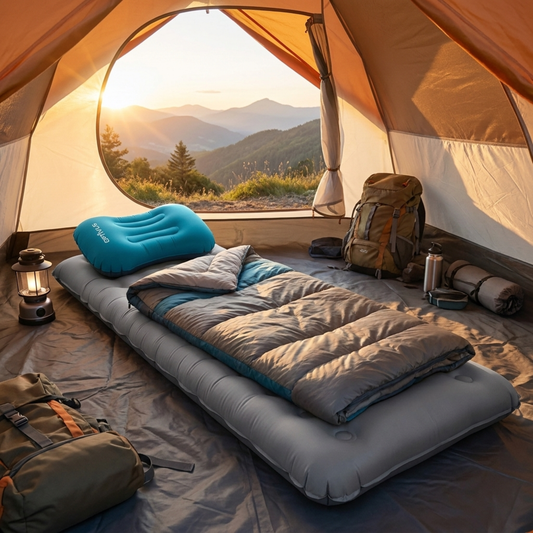 Pack Descanso Optivus | Colchón Inflable + Almohada Premium