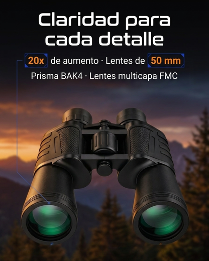Binoculares Optivus 20x50 con Prisma BAK4
