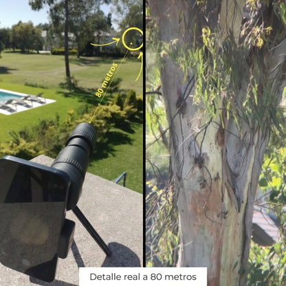 Monocular Optivus con Zoom, Trípode y Adaptador para Celular