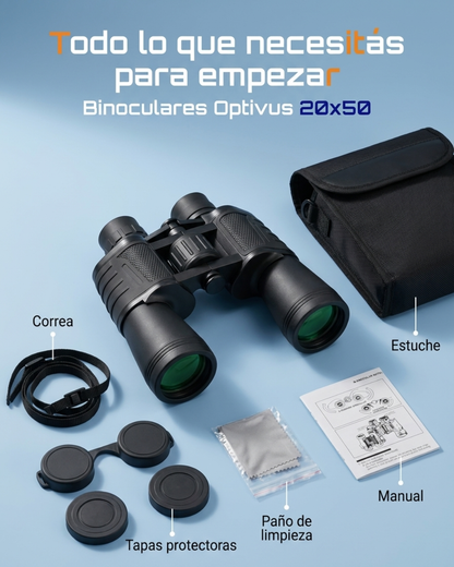 Binoculares Optivus 20x50 con Prisma BAK4
