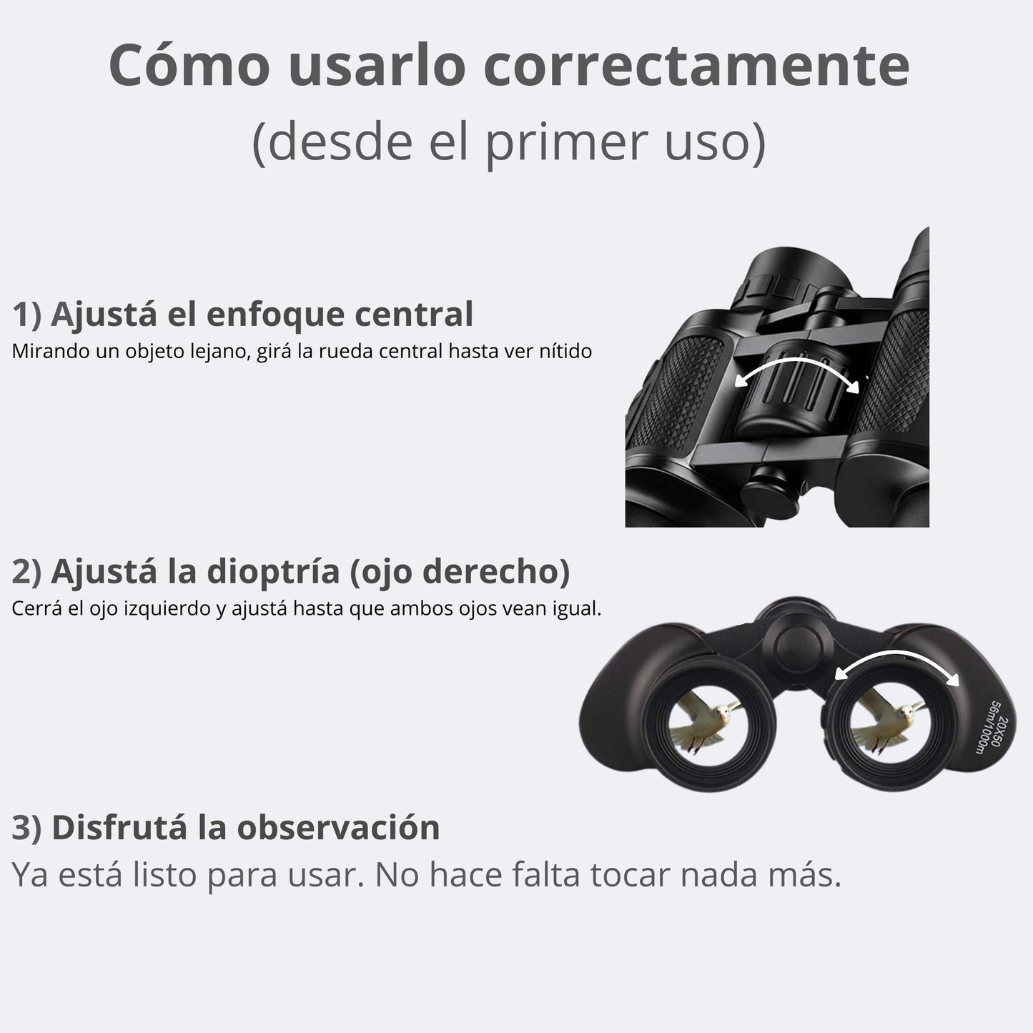 Binoculares Optivus 20x50 con Prisma BAK4