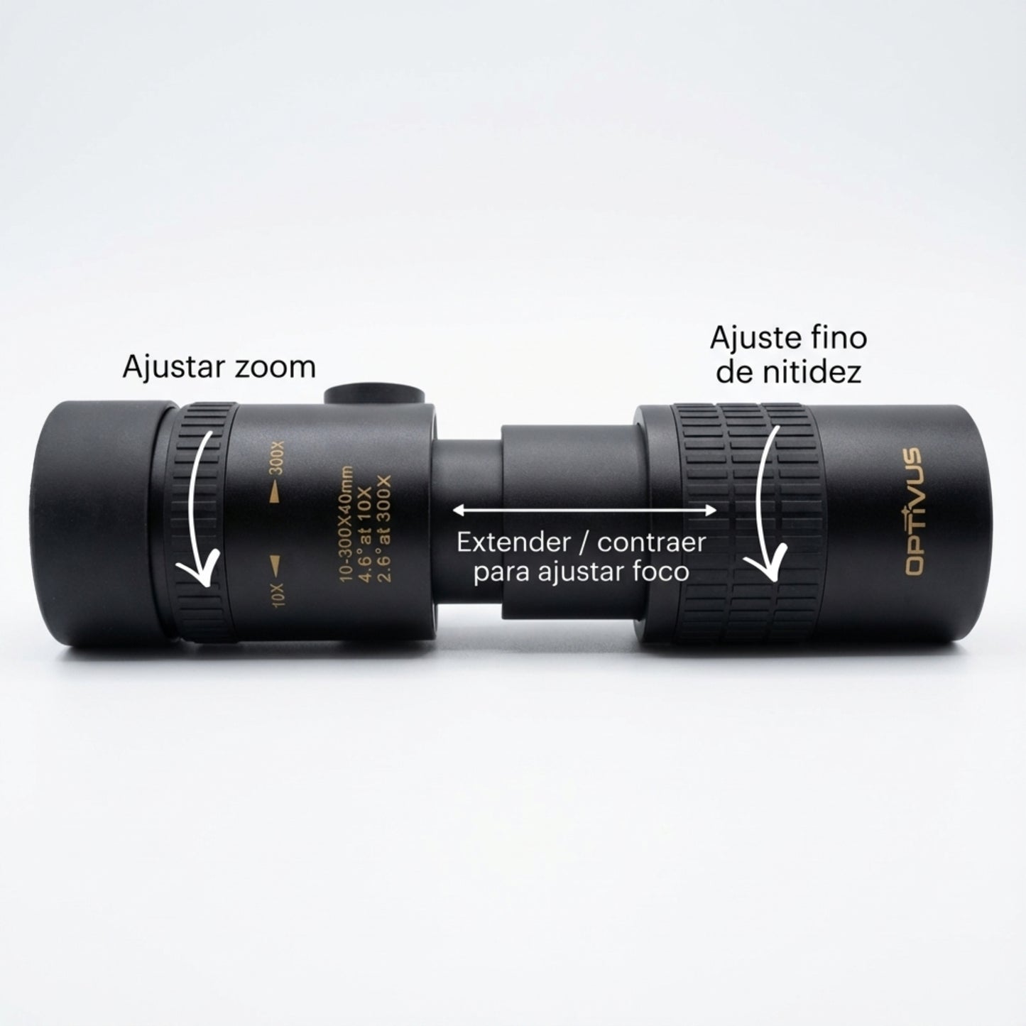 Monocular Optivus con Zoom, Trípode y Adaptador para Celular
