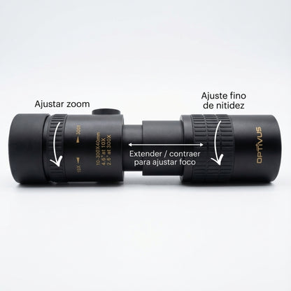 Monocular Optivus con Zoom, Trípode y Adaptador para Celular