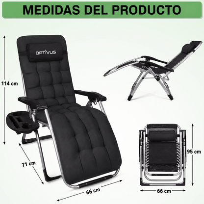 Reposera Reclinable Optivus Gravedad Cero con Acolchado