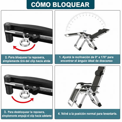 Reposera Reclinable Optivus Gravedad Cero con Acolchado