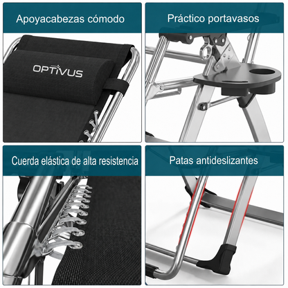 Reposera Reclinable Optivus Gravedad Cero con Acolchado