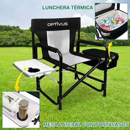 Silla Director Plegable Optivus con Mesa y Lunchera Térmica