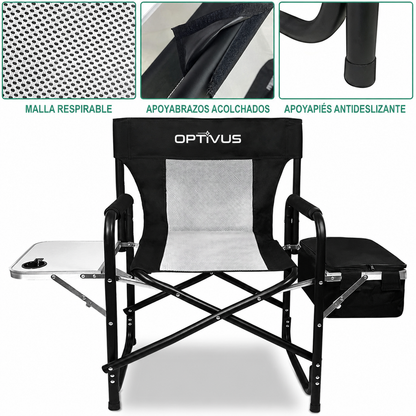 Silla Director Plegable Optivus con Mesa y Lunchera Térmica