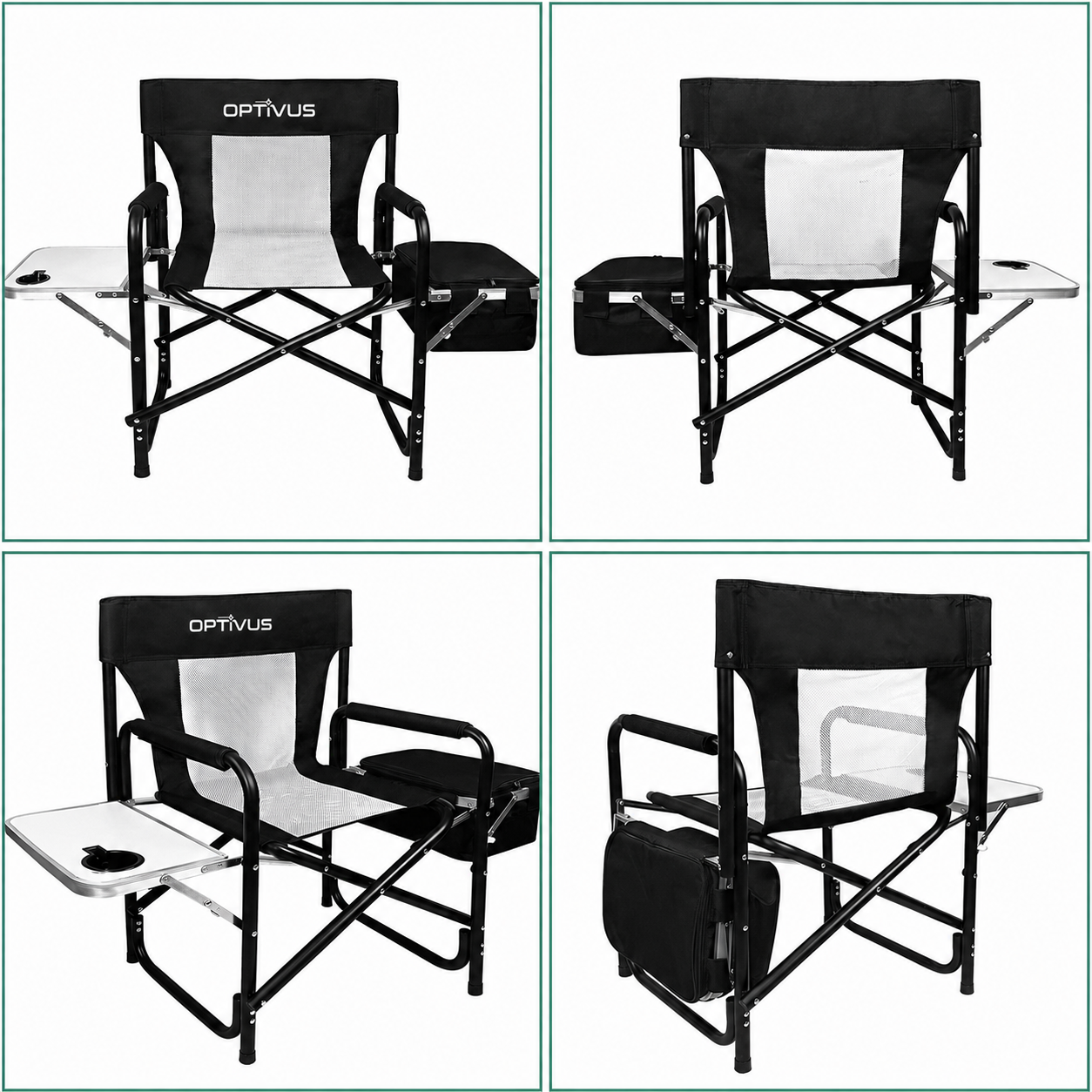 Silla Director Plegable Optivus con Mesa y Lunchera Térmica