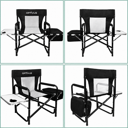Silla Director Plegable Optivus con Mesa y Lunchera Térmica