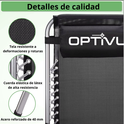 Reposera Reclinable Optivus Gravedad Cero con Acolchado